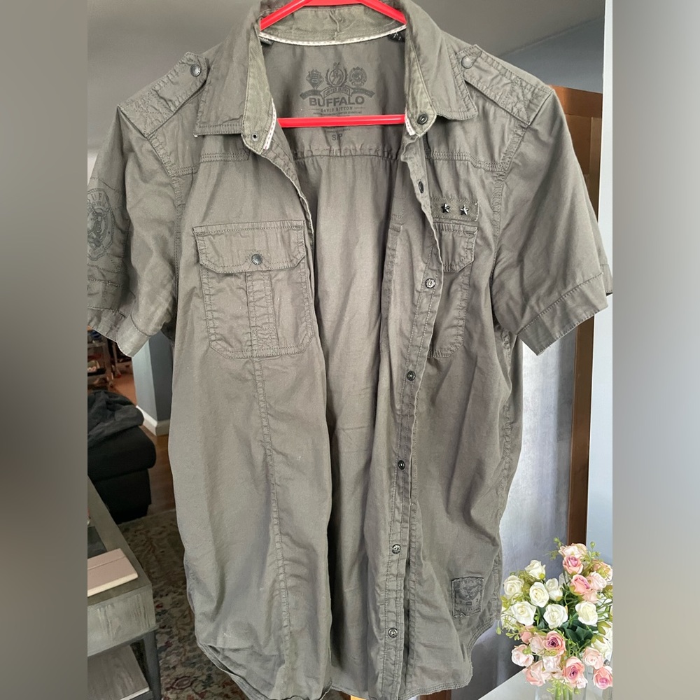 Buffalo David bitton short sleeve shirt military style